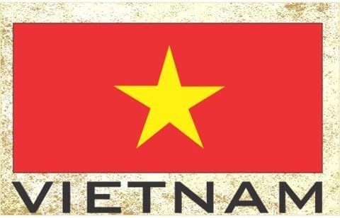Imanes para nevera de la bandera de Vietnam y recuerdos de países de Asia