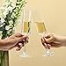 FrutPunch Champagne Glasses, Champagne Flutes Set of 2, 7OZ Long-Stemmed Wine Glasses, Crystal Glass, Elegant Sparkling Wine Glasses, Perfect for Weddings, Anniversaries, Family Gatherings (standard)
