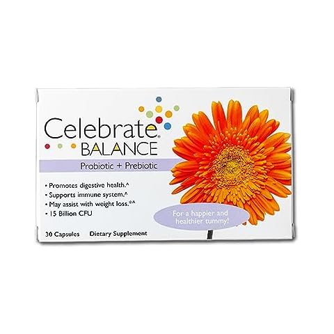 Celebrate Vitamins Balance Bariatric Probiotic + Prebiotic Capsules, 28.5 Billion CFU, 5 strains, Supports Digestive Health, Shelf Stable, for All Bariatric Surgery Patients (30 Count) Cover