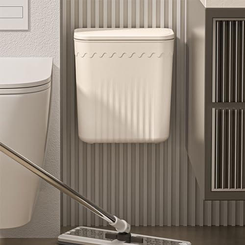 Caneca de basura rectangular con tapa para cocina y pared miniatura 5
