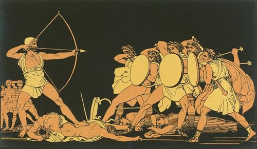 Ulysse tuant les pretendants Flaxman peinture sur toile style nordique 60x90