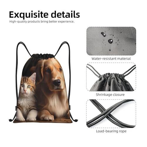 Drawstring Backpack Sports Gym Bags Draw String Bag for Women Men Dog and cat Drawstring Bags Sackpack3