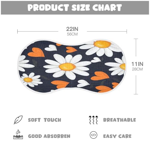 Beautiful Flowers Plant Burp Cloths Cotton Baby Washcloths,Large 22x11in Burping Cloth Absorbent and Soft for Newborn Baby Boys and Girls,4 Pack4