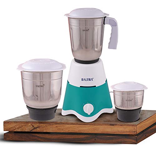 Image of Baltra Promo (550 Watt) Mixer Grinder 3 Steel Jars Turquoise & White(ISI Certified, 2year warranty with Doorstep Service)