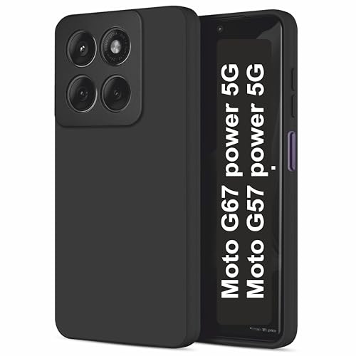 Image of SBMS Silicone Back Cover Case for Motorola Moto G67 Power 5G / Moto G57 Power 5G | Soft Micro-Fibre Lining Inside | Camera Protection Bump | Shockproof Back Cover Case for Moto G67 Power 5G (Black)