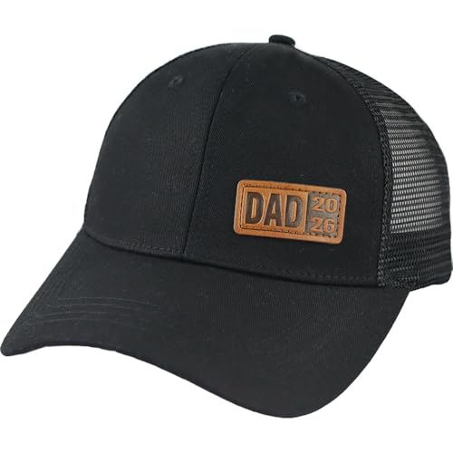 Gifts for New Dad, Leather Dad est 2026 Hat, Adjustable Cotton World's Best Papa Baseball...