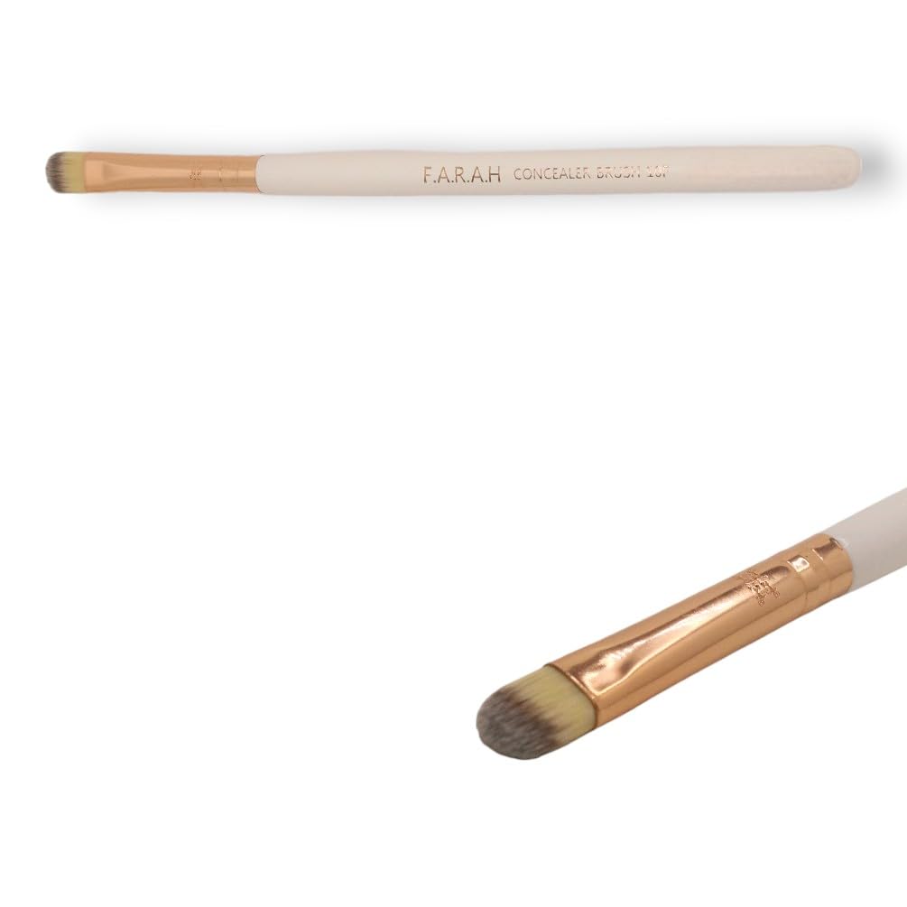 F.A.R.A.H Brushes Premium Concealer Makeup Brush 10F - Makeup Cosmetic Brush (White)