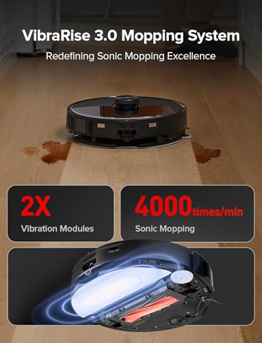 roborock S8 MaxV Ultra Robot Vacuum & Sonic Mop, 10000 Pa Suction, Corner to Edge Deep Cleaning, Hot Air Self-Drying, Auto Empty & Refill, Detergent Dispenser, Obstacle Avoidance,White