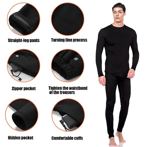 Heated Thermal Underwear Set for Men and Women, Electric Base Layer with App Control, for Hunting, Dog-Walking, Shoveling4