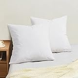 PHF Truly Velvet Throw Pillow Covers, 24'x24', No Insert, 2 Pack Color Gradient Cushion Covers, Ultra Soft Cozy Square Covers Shell for Luxurious Home Decorative, No Shedding, No Pilling, White