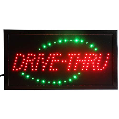 Señal LED de chenxi para tienda de campaña con texto en inglés"Drive-Thru Shop", 48 x 25 cm, 48 x 25 cm