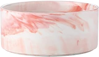 Pet Bowl Double Pet Bowls Dogs Cats Food Feeder Waterer Fixed Raised Elevated Tray Small Medium Ceramic Wood Fashion Durable Non-Spill Dog Dishes (Color : Red)