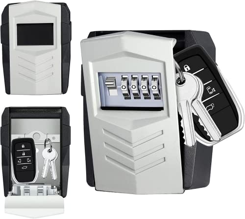 ZHEGE Key Safe Wall Mounted, Large Key Box with Code for 10 House Keys and Car Keys