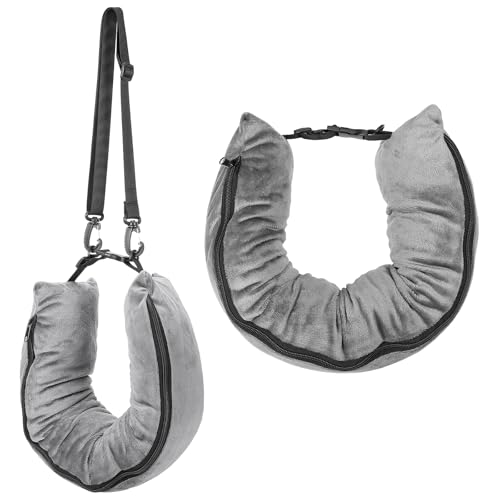 Stuffable Travel Neck Pillow Velvet Stuffable Pillow for Traveling Neck Pillows for Extra Luggage with Adjustable Necks Size Portable Travel Essentials Multifunctional Sleeping Rest Cushion