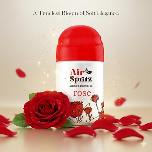 Image of Air Spritz 225ml Freshmatic Automatic Air Freshener Refill (Exotic Aroma | Lemon | Rose | Aqua - Pack of 4) | Automatic Room Freshener, Bathroom Freshener and Room Spray