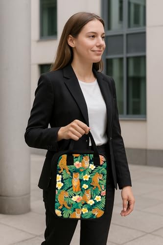 Image of Nibbler Lunch Bag Office Tiffin Bags for Men Women | Insulated Hot Cold Travel Lunch Bag | for Lunch Tiffin Box & Bottle | Multi-use Storage I for Office & School (Tiger)