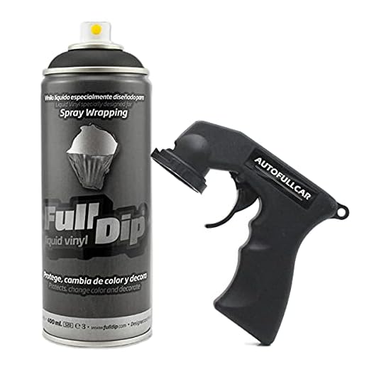 Spray Full Dip Negro Mate 400 ml con Adaptador de Spray - Vinilo líquido FullDip Negro