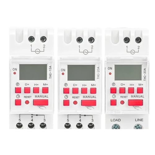 Interruptor de tiempo THC-15A carril DIN temporizador digital programable 220V 4