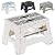 BLACK+DECKER 9'' Folding Step Stool, Foldable Collapsible Step Stools for Adults Holds Up to 330 lbs, Compact Non-Slip Surface with Carry Handle for Kitchen, Bedroom, Garden, Bathroom, White/Dark Gray