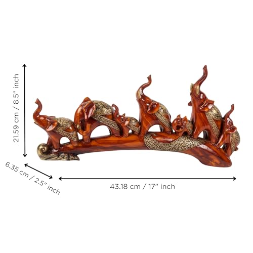 Image of eCraftIndia Resin Feng Shui Elephant Statue Showpiece for Home Decoration Office Living Room TV Cabinet | Elephant Figurine Good Luck Gift for Housewarming Birthday