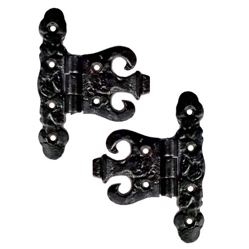 Adonai Hardware Addon Antique Cast Iron Vintage Heavy Duty Cabinet T Hinges (3" x 2 Pack, Matte Black) for Barn Doors, Kitchen Cupboards, Wardrobes, Sheds, Windows, Wooden Box, Chest and Trunks