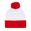 URATOT Halloween Costume Red White Pom Pom Beanie Hat Christmas Cuff Knit Hat