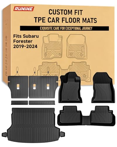 Floor Mats for Subaru Forester 2019-2024 Carbon Fiber Accessories TPE All Weather Protection Floor Mats Custom Fit Car Floor Liners Set