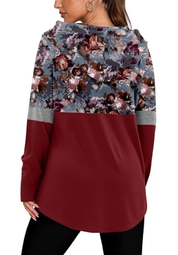 BETTE BOUTIK Womens Quarter Zip Tunic Hoodies Pullover Long Hooded Sweatshirts S-3XL