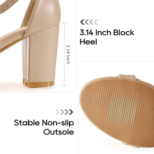 Image of Reimferce Comfortable Block Heels for Women: Cushioned Insole