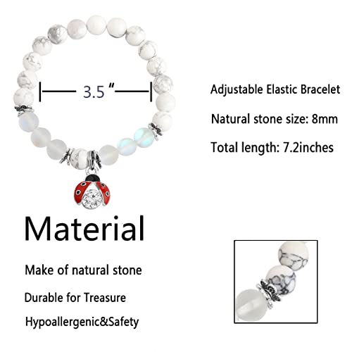 FUSTMW Ladybug Coworker Leaving Gifts Good Luck Bracelet Going Away Gifts for Friend Coworker Farewell Gifts Retirement Gifts3