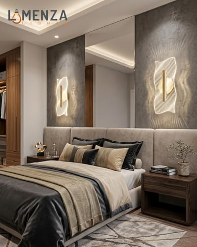 Image of Spiral Pattern 3-in-1 LED Wall Light Decorative Lamp with Golden Center Artistic Accent Lighting for Living Room Bedroom Hallway & Home Decor (Wave Wall Light, Pack of 1)