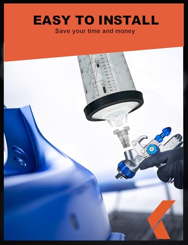 Image of KREFINISH Paint System Spray Gun Cup Adapter - HVLP Spray Guns for Master Paint System MPS Spray Gun Cup Liners & Lids