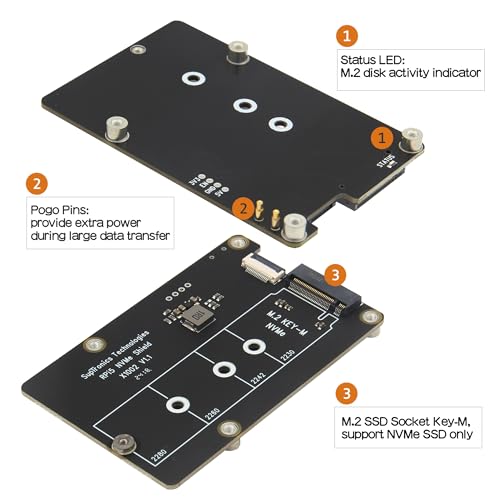 NVMe Shield Raspberry Pi 5 Geekworm X1002 carte d'extension PCIe SSD