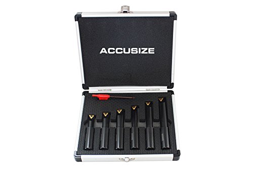 Accusize Industrial Tools 6 Pc 5/8'' Round Shank Indexable Boring Bar Set