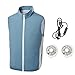 Yajun Ventilateur de Refroidissement Gilet D'été USB Climatisation Veste 3 Vitesse Réglable Réfrigération Top pour Camping Pêche Vélo,Blue,3XL(185CM/93