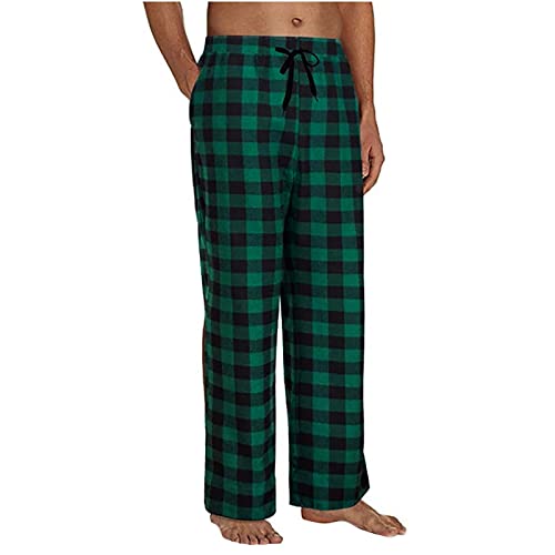 Mens Pajama Pants Fashion Classic Plaid Pjs Outfits Big and Tall Men Christmas Party Sleeping Loungewear Loose Fit