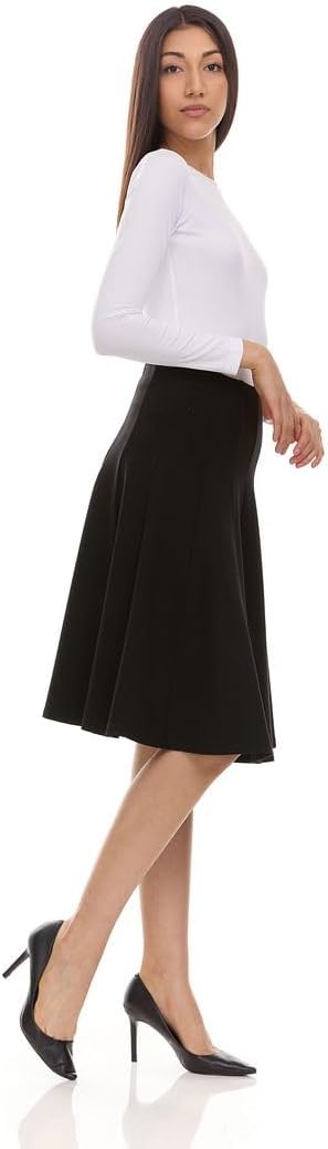 Premium Lycra Skirt – Thick, and Opaque Pleated Skirt with Stretch Waist Knee-Length & Midi-Length Options - Image 5