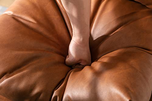 Merax Mid Century Modern Faux Leather Accent Chair With Removable Cousion Corner Armchair For Living Room Bedroom Office, Set Of 1, 3# Brown #TOP6