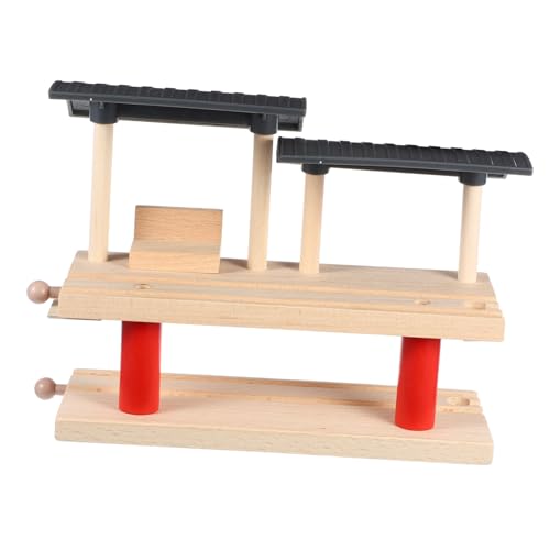 Gare Bois Double Niveau pour circuit de train miniature garçon et fille
