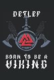 Detlef - Born To Be A Viking - Personalized: 6x9 - Blank Dot Grid Notebook for your personalized first name - Ragnar Lothbrok 