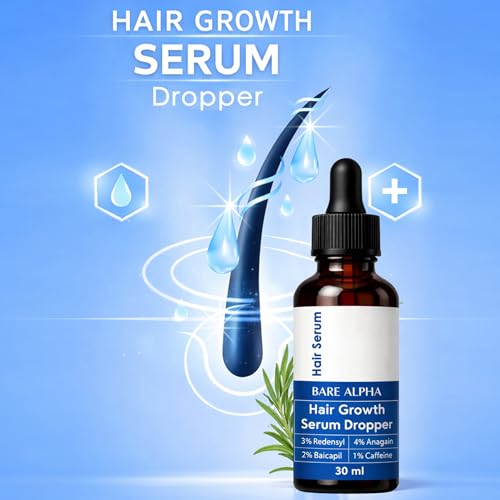 Image of Rosemary Hair Growth Serum | Redensyl, Anagain, Baicapil, Caffeine, Biotin | Enriched with Rice Water | Boosts Hair Density, Stimulates Growth & Reduces Hair Fall | For Women & Men (30ml - Rosemary)