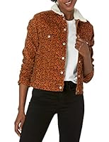Levi's Women's Plus-Size Original Sherpa Trucker Jackets (Standard and Plus), Scratchy Leopard Ginger, 1X
