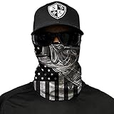 Salt Armour Face Mask Shield Protective Balaclava Bandana MicroFiber Tube Neck Warmer (Blackout USA Bass)