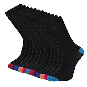 Cob Stallion- Black Socks for Men in Heel and Toe Style, Men’s Socks Multipack 6-11 UK, Pack of 6 and 12 Pairs