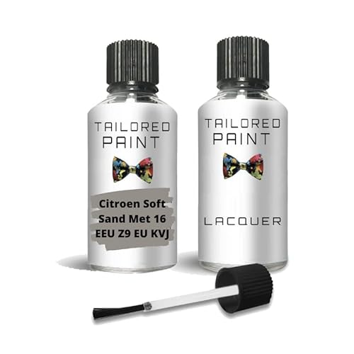 Tailored Paint Soft Sand Met 16 Eeu Z9 Eu Kvj For Citroen 2000-Present Touch Up Paint With Brush (Touch Up Paint + Lacquer)