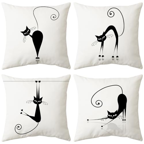 ARNTY Fundas de Cojín 45x45 cm, Juego de 4 Cundas para Cojines Decorativas de Terciopelo, Cojines de Sofá, Cushion Covers con Cremallera Oculta para Dormitorio, Oficina, Jardín y Sofá