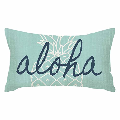 IBILIU Throw Pillow Covers Cute Girl Aloha Pineapple Pattern Cushion Pillow Case Home Decor Pillowcase 12x20 Inches