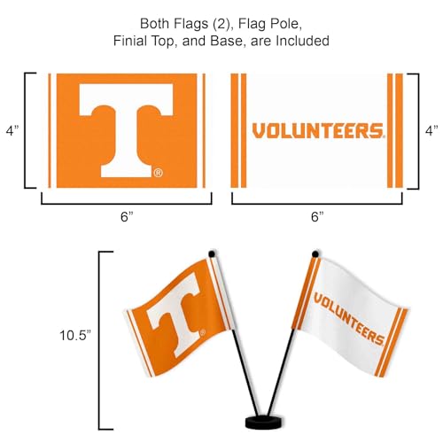 Drapeaux de table Tennessee Volunteers de haute qualité avec socle stable