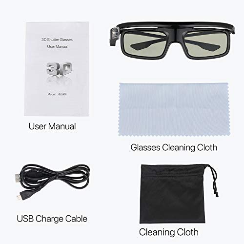 Yaufey Occhiali 3D DLP Link, Active Shutter