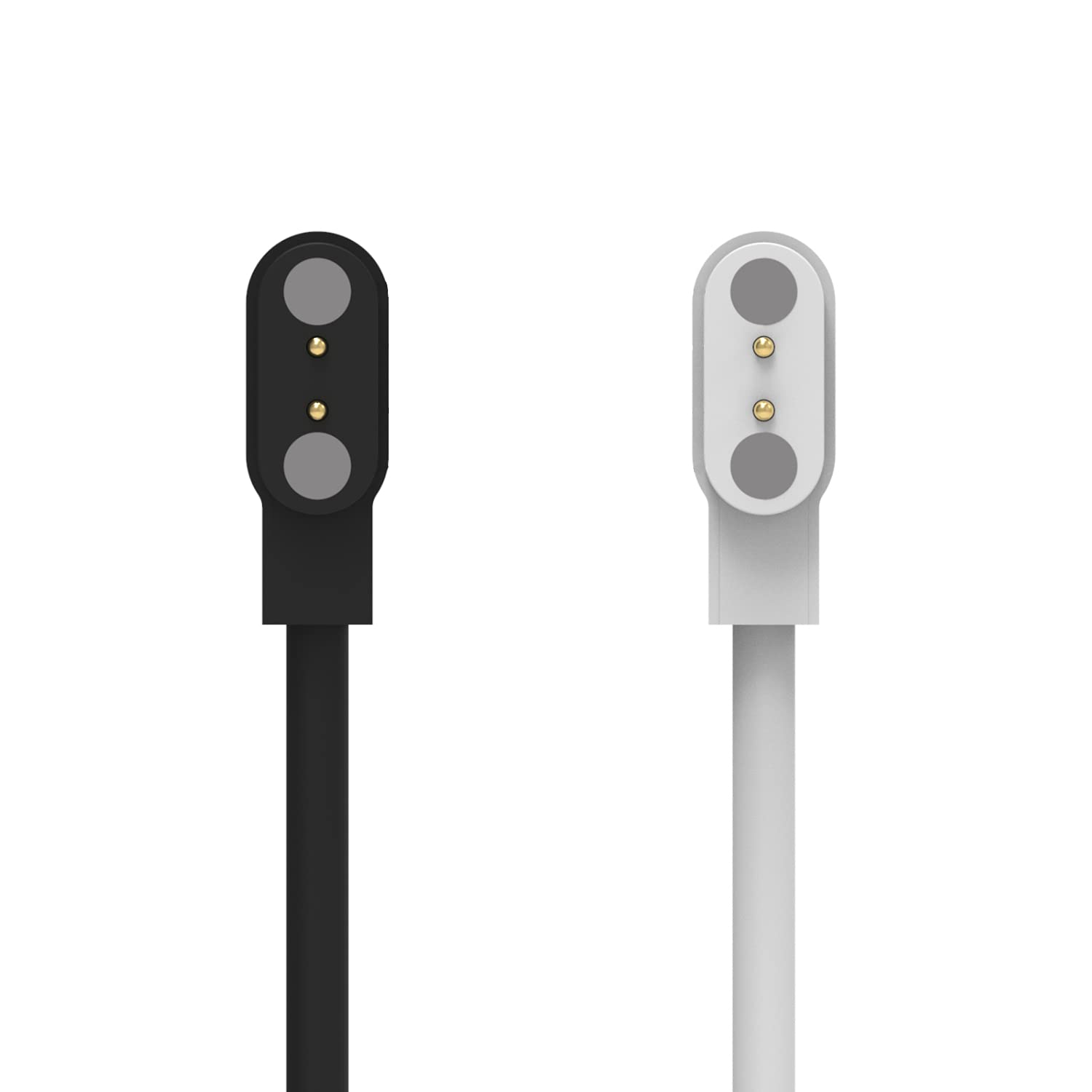 Two E ECSEM charging cables, one black and one white, with magnetic charging ends visible.